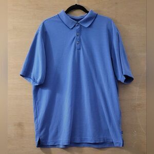 Tommy Bahama Stripe Blue Polo Shirt Size XL Stretchy